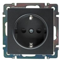 Розетка влагозащищенная с заземлением и шторками WL08-SKGS-01-IP44 Werkel черная