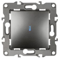 ЭРА Выключатель с подсветкой, 10АХ-250В, IP20, Эра12, графит