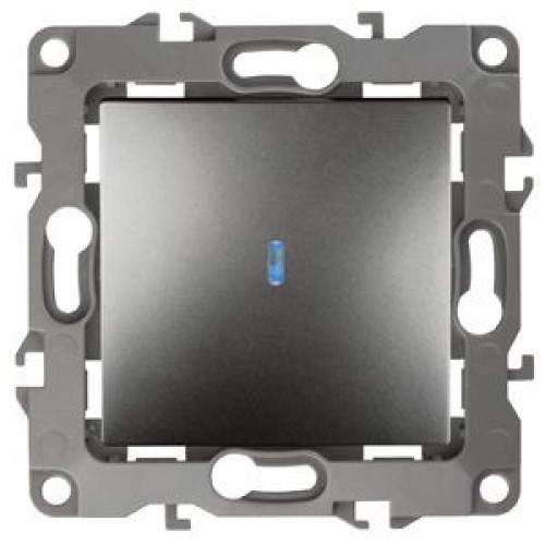 ЭРА Выключатель с подсветкой, 10АХ-250В, IP20, Эра12, графит