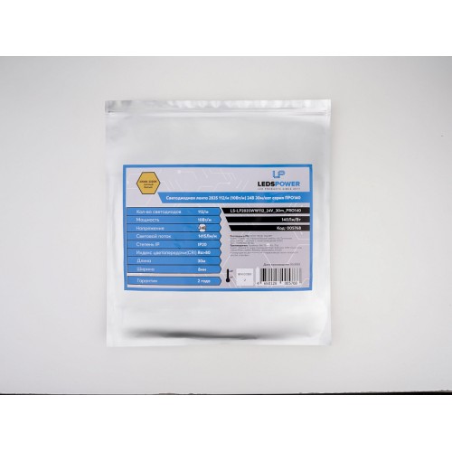 Светодиодная лента LEDS POWER 2835 112/м (10Вт/м) 24В теплая 30м/кат, серия ПРО140