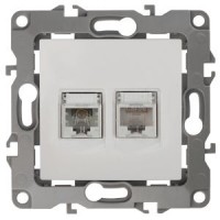 ЭРА Розетка комбинированная RJ45+RJ11, IP20, Эра12, белый