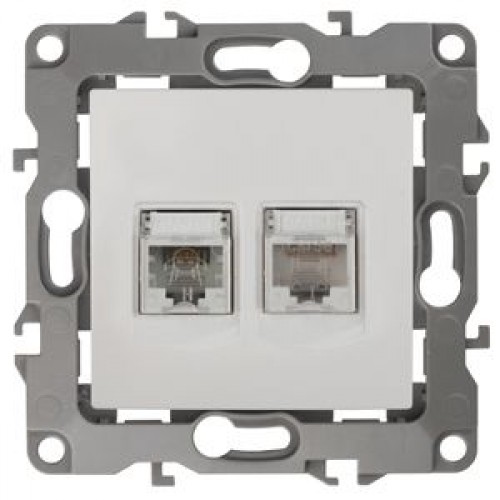 ЭРА Розетка комбинированная RJ45+RJ11, IP20, Эра12, белый