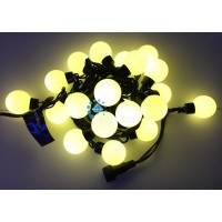 Светодиодная гирлянда большие шарики Rich LED 5 м, 20 шариков, 220 В, соединяемая, тепл. белая, черный провод