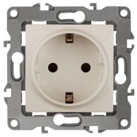 ЭРА Розетка 2P+E Schuko, 16A-250В, IP20, без м.лапок, Эра12, слоновая кость