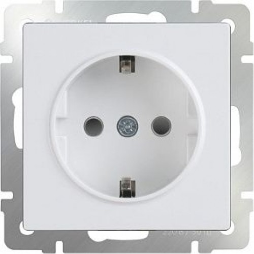 Розетка с/з белый шторки WL01-SKGS-01-IP44 Werkel