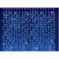 Светодиодный занавес (дождь) Rich LED 2*3 м, влагозащитный колпачок, мерцающий, белый, белый провод,