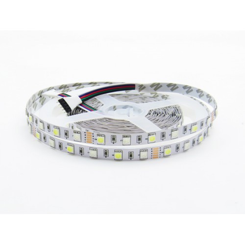 Лента светодиодная 5050 12В 60 д/м RGB+W (цветная+белая) 14.4 Вт IP20