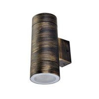 Светильник фасадный накладной бронза Ecola LED 8013A IP65 Цилиндр металл. 2*GX53 (двух лучевой)