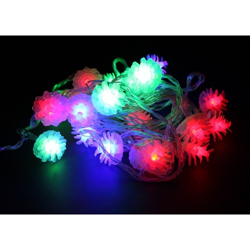 Гирлянда "Нить home" LED36,  5 м, 20 диодов, прозрачный провод, Елочки Шарики, RGB