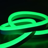 Тонкий зеленый гибкий неон 220В, 10 Вт, 120LED 8*16