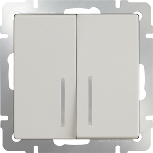 Выключатель 2-кл. с/п слоновая кость WL03-SW-2G-LED-ivory Werkel