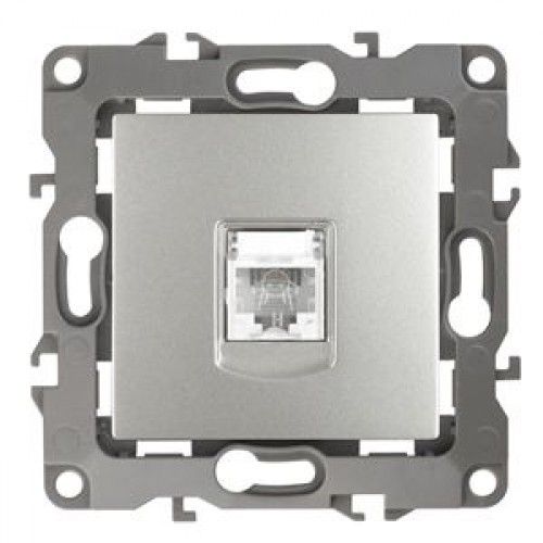 ЭРА Розетка телефонная RJ11, IP20, Эра12, алюминий