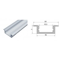 Профиль врезной анодированный LED 0722