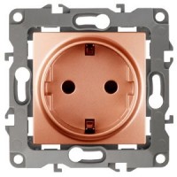 ЭРА Розетка 2P+E Schuko, 16A-250В, IP20, без м.лапок, Эра12, медь