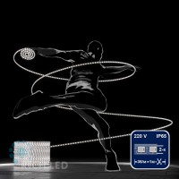 Светодиодный дюралайт Rich LED 13 мм, круглый, 2-х проводной, кратность резки 1 м, фиксинг белый 100м бухта