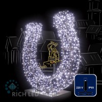 Светодиодная гирлянда Rich LED 10 м, 100 LED, 220 В, соединяемая, влагозащитный колпачок, белая, чер
