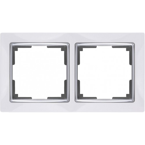 Рамка на 2 поста Werkel WL03-Frame-02 Белый / серебро