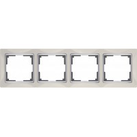 Рамка на 4 поста Werkel WL03-Frame-04 Белый / серебро