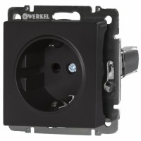 Розетка с заземлением W1171008 Werkel черная