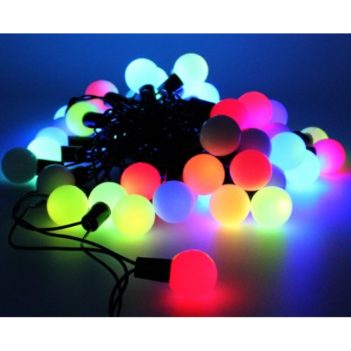 Гирлянда "Нить home RGB Шарики" LED36, 10 м, 100 диодов, черный провод