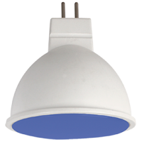 Ecola MR16 LED color 7,0W 220V GU5.3 Blue Синий матовое стекло (композит) 47х50