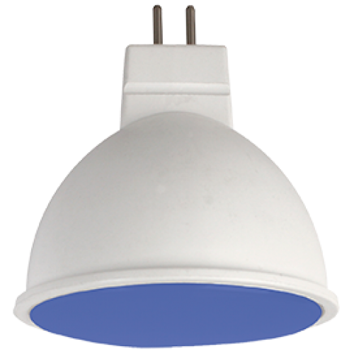 Ecola MR16 LED color 7,0W 220V GU5.3 Blue Синий матовое стекло (композит) 47х50
