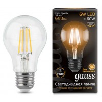 Лампа Gauss Filament A60 6 Вт E27 2700K (102802106)
