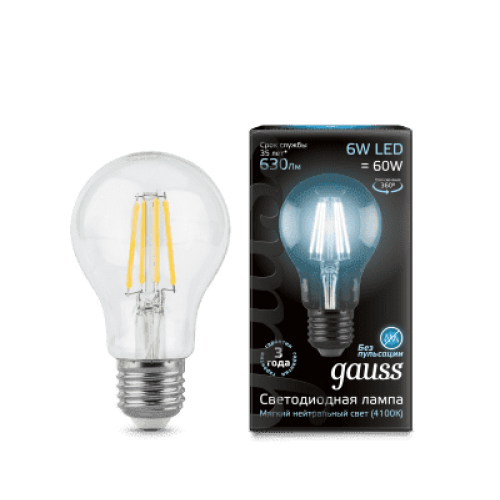 Лампа Gauss LED Шар Filament E27 9W 2700K