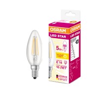 Лампа LED "свеча" Е14 5Вт (660Лм) 2700К 230В филаментная LEDVANCE OSRAM