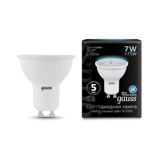 Лампа Gauss LED MR16 GU10 7W 4100K Black