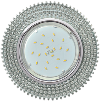 Ecola GX53 H4 Glass Круг с прозр. страз. (оправа хром)/ фон зерк./центр хром FW53RGECB