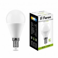Лампа светодиодная Feron LB-750 E14 11 Вт 4000К шарик G45
