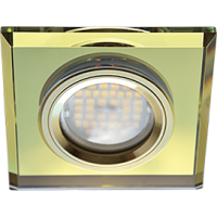 Ecola MR16 DL1651 GU5.3 Glass Стекло Квадрат скошенный край Золото FG1651EFF