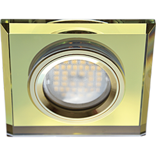 Ecola MR16 DL1651 GU5.3 Glass Стекло Квадрат скошенный край Золото FG1651EFF