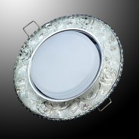 Светильник Ecola H4 GX53 "Розы" LD7071 c подсветкой Прозрачный / Хром